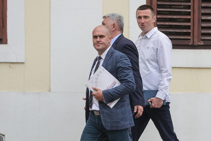 Članovi DP-a koji su danas bili na sastanku s HDZ-om (foto: Luka Stanzl/Pixsell)