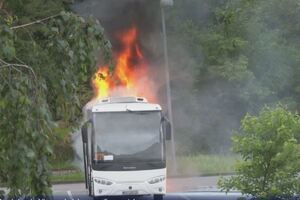 U Krapini se zapalio autobus koji je prevozio učenike OŠ Monte Zaro