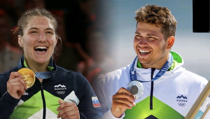 Džudašica Andreja Leški i kitesurfer Toni Vodišek, osvajači medalja iz Kopra (foto: Istrapedia/Profimedia/Anže Malovrh/STA)