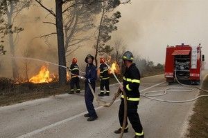 Zbog požara isključen dalekovod Plomin - Pula