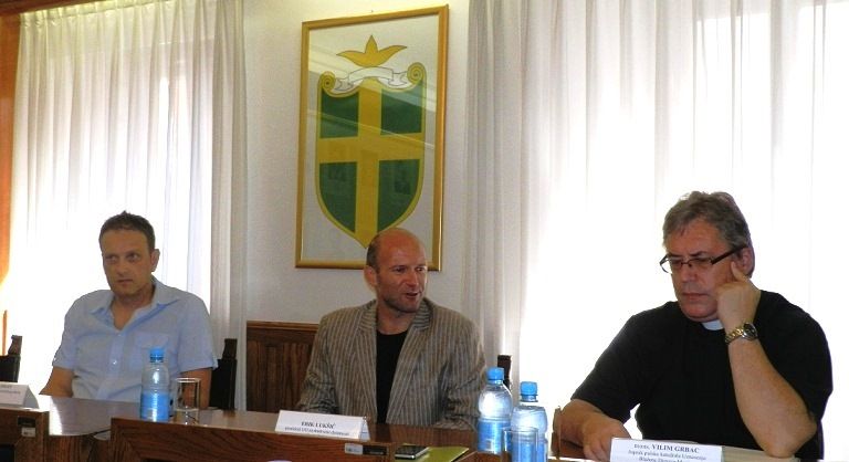 Anton Kliman, Erik Lukšić i mons. Vilim Grbac 