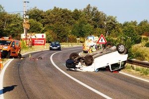 Tinjan: Punto naletio na vozilo Istarskih cesta i prevrnuo se na krov